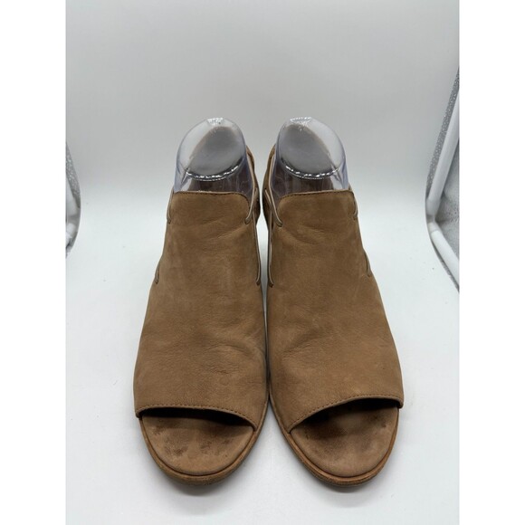 Eileen Fisher Women's Nikki Booties Peep Toe Block Heel Leather Brown Size 10 - Picture 1 of 6